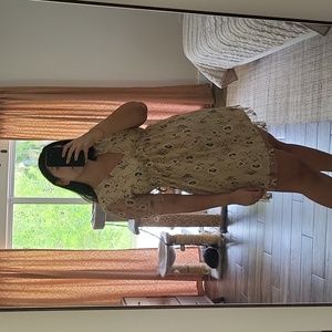 Nude lace floral dress